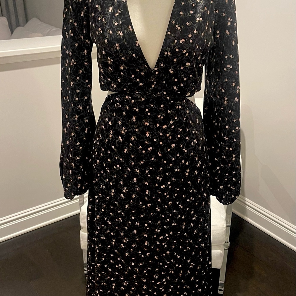 Elegant Black Floral Dress by AFRM/Small